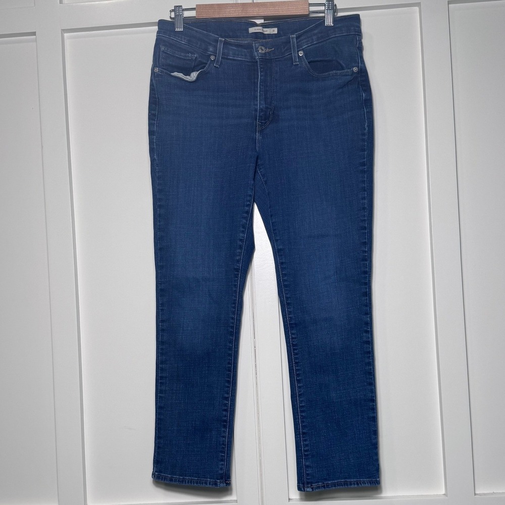 Levi's Classic Straight Jeans Dark‎ Wash Mid Rise Size 31 392500061